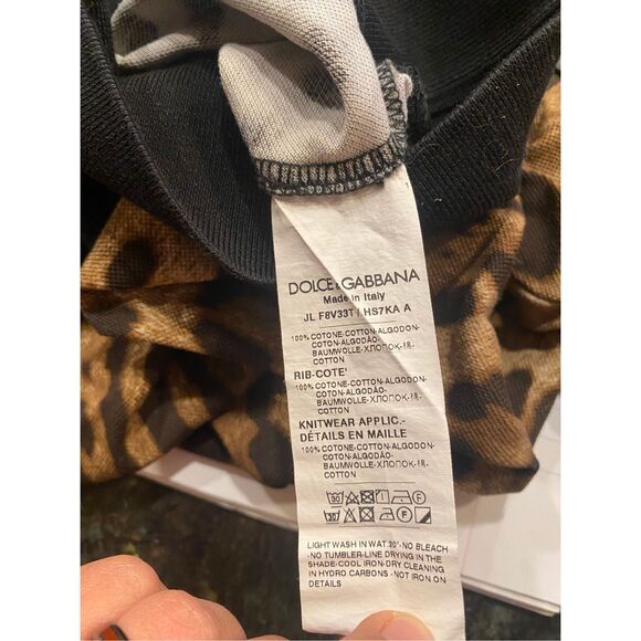 Dolce & Gabbana Short Sleeve Polo Top in Leopard Size 36 (US 4) - Picture 13 of 15